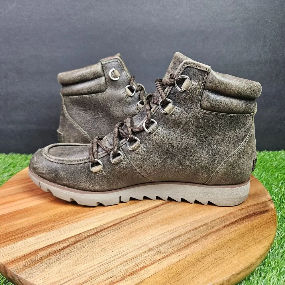 Sorel Harlow NL3339-245 Brown Leather Ankle Hiking Boots Size Womens 8 Lace Up - Picture 10 of 13